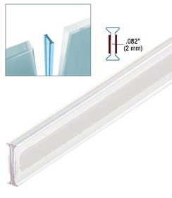 CRL EZCC12 Clear Copolymer Strip for 180 Degree Glass-to-Glass Joints - 1/2" (12mm) Tempered Glass
