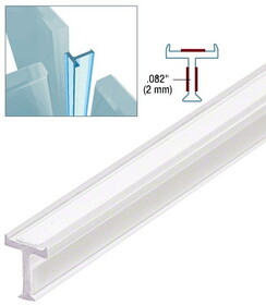 CRL EZCT10 Clear Copolymer Strip for T-Joint Junctions Where 3 Glass Panels Meet - 3/8" Tempered Glass