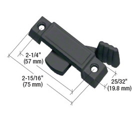 CRL Sliding Window Lock with 2-1/4" Screw and 3/8" Latch Projection