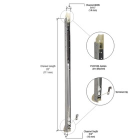 CRL FA2730G 2730 Window Channel Balance with FS291BA Guides Attached