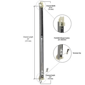 CRL FA2840GW 2840 Window Channel Balance with FS293BA Guides Attached