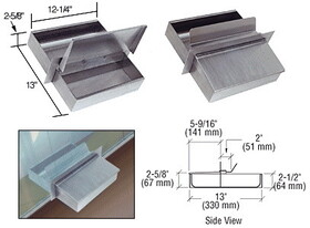 CRL FL1213 Brushed Stainless Steel 12-1/4" Wide x 13" Deep x 2-5/8" High Counter-Top Deal Tray with Flip Lid