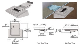 CRL FL4146 Brushed Stainless Steel Sliding Deal Tray with Shelf