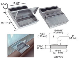 CRL FLR1416 Brushed Stainless Steel 14-3/4" Wide x 16-11/16" Deep x 2-3/4" High Recessed Deal Tray with Flip Lid
