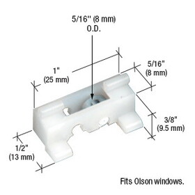 CRL G3008 5/16" Steel Sliding Window Roller for Olson Windows