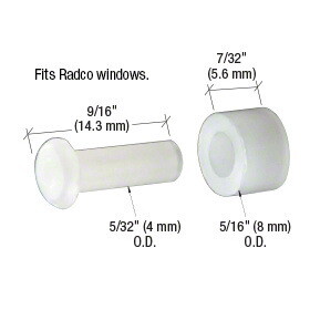 CRL G3031 5/16" Nylon Sliding Window Flat Roller with Axle Pin for Radco Windows