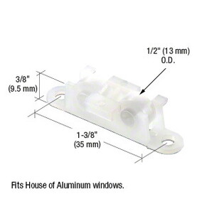 CRL G3066 Sliding Window Roller with 3/8" Nylon Wheel for House of Aluminum Windows