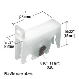 CRL G3097 7/16" Steel Sliding Window Roller for Alenco Windows
