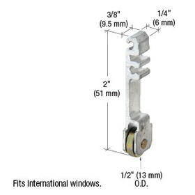 CRL G3102 1/2" Steel Sliding Window Roller for International Windows