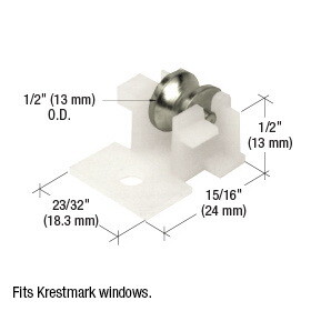 CRL G3106 1/2" Steel Sliding Window Roller for Krestmark Windows
