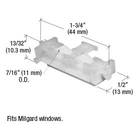 CRL G3146 Sliding Window Roller with 7/16" Nylon Wheel for Milgard Windows