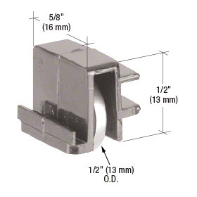CRL G3171 1/2" Flat Edge Stainless Steel Ball-Bearing Window Roller with 5/8" Wide Housing