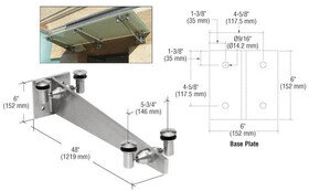 CRL Stainless 48" Universal Wall Mounted Glass Awning Bracket