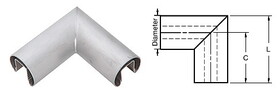 CRL GR15HBS Brushed Stainless 1-1/2" Diameter 90 Degree Horizontal Corner for 1/2" or 5/8" Glass Cap Railing