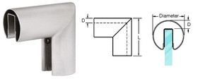 CRL Stainless 1-1/2" 90 Degree Vertical Corner for 1/2" or 5/8" Glass Cap Railing