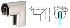 CRL 3" 90&#176 Vertical Corner for 1/2" or 5/8" Glass Cap Railing