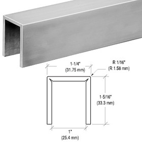 CRL Stainless Crisp Corner 11 Gauge Cap Railing for 3/4" Glass - 144"