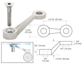 CRL Stainless Single Long Arm Post Mounted Fitting