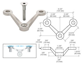 CRL Stainless Double Arm Mounted Fitting