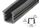 CRL Roll Form Cap Rail Black Rubber Insert for and Monolithic Glass and mm) Laminated Glass