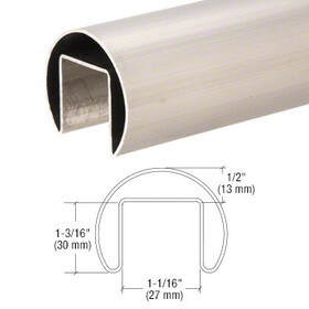 CRL GRRF20BS Brushed Stainless Steel 1-7/8" Roll Form Cap Rail - 19'-8"