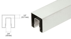 CRL 2" Square Premium Cap Rail for 1/2" or 5/8" Glass - Long