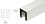 CRL GRS20M Mill Aluminum 2" Square Premium Cap Rail for 1/2" or 5/8" Glass - 240" Long