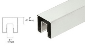 CRL Stainless 2-1/2" Square Premium Cap Rail for 1/2" or 5/8" Glass - Long