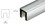 POLISHED STAINLESS 2-1/2" SQUARE PREMIUM CAP RAIL FOR 1/2" OR 5/8" GLASS - 168" LONG