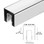 POLISHED STAINLESS 2" SQUARE CRISP CORNER CAP RAIL FOR 1/2" (12 MM) TO 5/8" (16 MM) GLASS - GRSC207PS