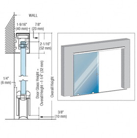 CRL GSDH1BS Brushed Stainless GSDH1 Series Single Bottom Rolling Door Installation Assembly - 118"
