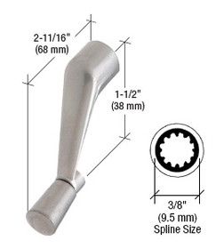 CRL Casement Operator Handle with 3/8" Spline Size and 2-11/16" Length