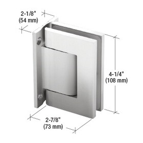 CRL Vernon Full Back Plate Wall-to-Glass Hinge - No Hold Open