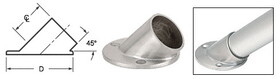 CRL HR15AFBS Brushed Stainless 45 Degree Angle Flange for 1-1/2" Tubing