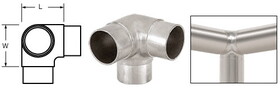 CRL HR15JBS Brushed Stainless 90 Degree Side Outlet Elbow for 1-1/2" Tubing