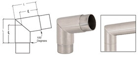 CRL Stainless Mitered Style 100 Degree Flush Corner