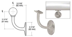 CRL HR15TBS Brushed Stainless Del Mar Series Wall Mounted Short Arm Hand Rail Bracket