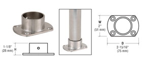 CRL HR15ZBS Brushed Stainless Cut Flange for 1-1/2" Tubing