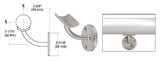 CRL Surface Mounted Hand Railing Bracket for 2