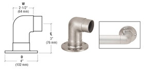 CRL HR20QBS Brushed Stainless Flush Wall Return for 2" Tubing