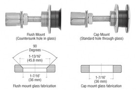 CRL Stainless Steel Rigid Combination Fastener for 1/2" to 1-1/16" Tempered Glass