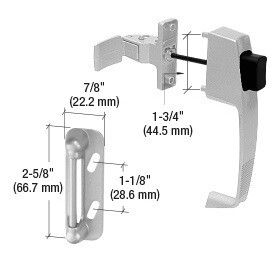 CRL K5070 Aluminum Screen and Storm Door Push Button Latch with Tie Down Screw with 1-3/4" Screw Holes
