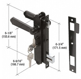 CRL K5092 Black Screen and Storm Security Door Mortise Lock for Academy Doors