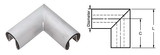 CRL 50.8 mm Diameter 90 Degree Horizontal Corner for 21.52 or 25.52 mm Glass Cap Railing