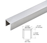 CRL LC10BS Brushed Stainless Crisp Corner U-Channel Cap for 21.52 mm Glass- 3 m Long