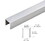 CRL LC10BS Brushed Stainless Crisp Corner U-Channel Cap for 21.52 mm Glass- 3 m Long, Price/Each