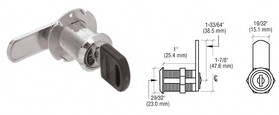 CRL Nickel Plated Cam Lock for Wood Door - Keyed