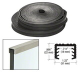 CRL Black Flexible Rubber LR20 Series Cap Rail Insert for mm Laminated Glass - 100' (30.5 m)