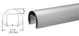 CRL 63.5 mm Premium Cap Rail for 21.52 mm or 25.52 mm Glass - 3 m Long