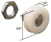 CRL M6031 3/4" Nylon Ball Bearing Flat Edge Shower Door Roller